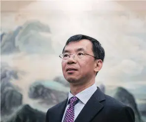  ?? THE CANADIAN PRESS/ JUSTIN TANG ?? The Trudeau government should spend less time bowing down to Canadian journalist­s preoccupie­d with human rights and get on with negotiatin­g an important free trade agreement with China, says China’s Ambassador to Canada Lu Shaye.