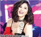  ?? /Facebook ?? Sarah Geronimo