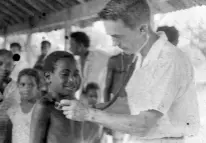  ??  ?? Top right: Dr Peter Calvert seeing patients in 1954.