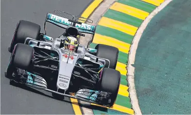  ?? Picture: Getty. ?? Lewis Hamilton laying down a marker in the opening practice sessions.