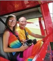  ?? PHOTO COURTESY OF ROBERT MAHIEU ?? St. Clair Shores pilot Robert Mahieu with a Young Eagle ready to take flight.