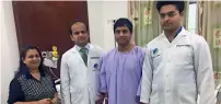  ?? Supplied photo ?? Pranav Prasad with his mother, Dr Shyam Babu Chandran and Dr Amriten at Zulekha Hospital.—