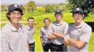  ?? GREG SORBER/JOURNAL ?? The 2013 Lobos team of (from left) Gavin Green, John Catlin, Benjamin Bauch, Victor Perez and James Erkenbeck advanced into NCAA golf’s version of the Elite Eight.