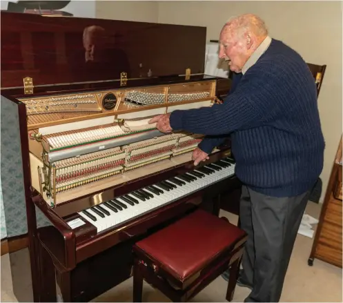  ??  ?? ABOVE After over 60 years’ tuning and restoring pianos Stuart knows the insides of a piano intimately and with over 6,000 parts that is no mean feat.