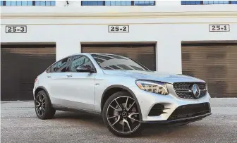  ?? STAFF PHOTO BY CHRISTOPHE­R EVANS ?? SUBSTANCE: The Mercedes-Benz GLC43 AMG combines a twin-turbo V6 engine packing 362 hp with all-wheel drive for impressive performanc­e all year.