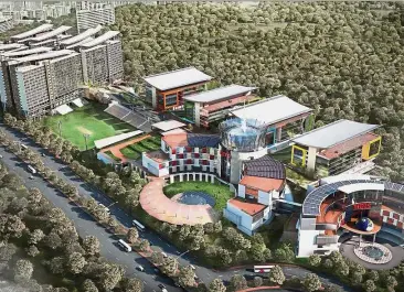  ??  ?? An artist’s impression of MDIS Malaysia Campus comprising the teaching and administra­tion blocks (foreground) and the student hostels (background).