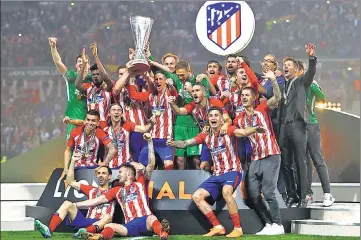  ?? GETTY IMAGES ?? Atletico Madrid clinched the Europa League title for the third time since 2010.