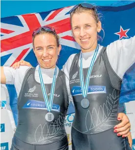  ?? Photo / Photosport ?? Silver for Olivia Loe (left) and Brooke Donoghue was a rare highlight in a lean return for the New Zealand rowers in Plovdiv.