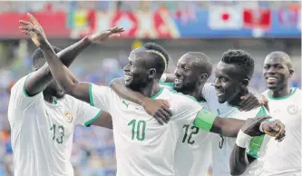  ?? EFE ?? Los senegalese­s acumulan cuatro tantos a favor en Rusia, uno de ellos fue autogol. Mané suma uno.