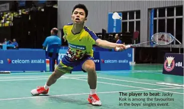  ??  ?? The player to beat: Jacky Kok is among the favourites in the boys’ singles event.