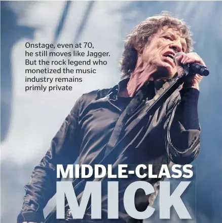  ?? Andrew Cowie/afp/getty Images ?? Mick Jagger, performing with the Rolling Stones at the Glastonbur­y Festival last month, says it would be “depressing and boring” for him to write his autobiogra­phy.