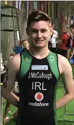  ??  ?? Jack stands proud in his Ireland tri suit ahead of the European Championsh­ips in Bratislava.