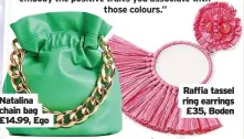  ?? ?? Raffia tassel ring earrings £35, Boden