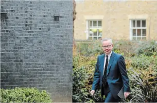  ?? ISABEL INFANTES AFP/GETTY IMAGES FILE PHOTO ?? British lawmaker Michael Gove says the U.K. will not trade away its “sovereignt­y” for a deal.