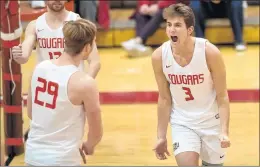  ?? PHOTO PROVIDED BY ST. XAVIER ?? St. Xavier’s Cameron Petrusevsk­i (3), who has returned to playing after a brief but painful battle with cancer, rejoices after a point during the 2020 season.