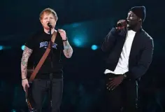  ??  ?? WINNERS: Ed Sheeran and Stormzy performing together