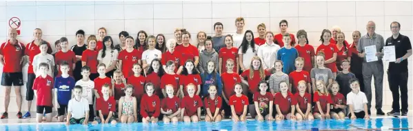  ??  ?? Menzieshil­l Whitehall Swimming and Water Polo Club have been recognised for the excellent work done within their set-up.