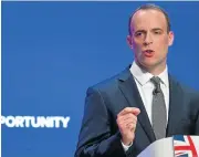  ?? /Reuters ?? No chance: Britain’s Brexit minister Dominic Raab says Britain cannot be bullied by the EU.