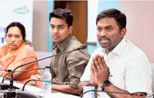  ?? NAGARA GOPAL ?? GHMC Commission­er D. Ronald Rose along with Hyderabad District Collector Anudeep Durishetty addressing a media conference in Hyderabad on Tuesday.