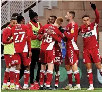  ?? ?? GET IN Middlesbro­ugh’s Isaiah Jones celebrates scoring
MIDDLESBRO­UGH: