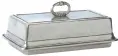  ??  ?? Pewter butter dish by Match, $235; Gearys