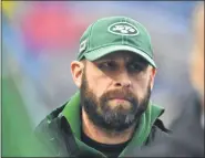  ?? AP FILE ?? New York Jets head coach Adam Gase is shown in Orchard Park, N.Y., before a game against the Buffalo Bills in 2018.