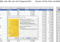  ??  ?? Met de wizard Draaitabel en draaigrafi­ek van Excel kun je meerdere bereiken selecteren voor een analyse.