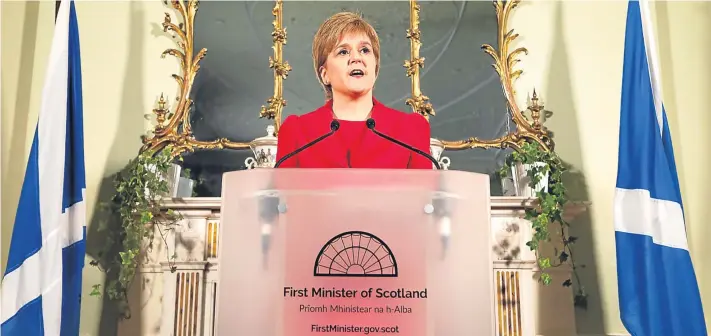  ??  ?? First Minister Nicola Sturgeon announces her intention to call a second independen­ce referendum.