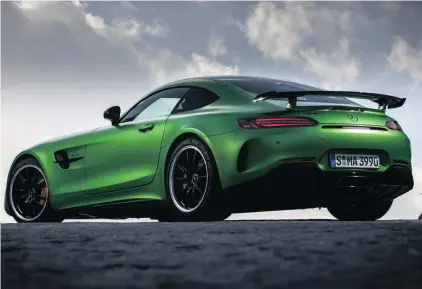  ??  ?? The Mercedes-AMG GT sports car is the culminatio­n of half a century of motorsport-inspired car engineerin­g. This is the top of the range R version, with outputs of 430kW and 700Nm.