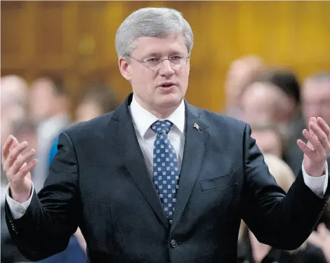  ?? ADRIAN WYLD/THE CANADIAN PRESS/FILES ?? The RCMP’s affidavit does not produce direct evidence that Prime Minister Stephen Harper knew about the Duffy plans.