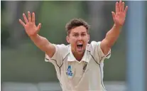  ??  ?? BUNDLE OUT : Trent Boult and Neil Wagner mopped up the innings to have Sri Lanka 236 for nine.