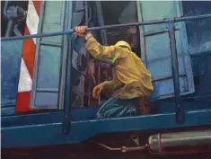  ??  ?? C. David Swanson, Locomotive Mechanic, oil on canvas, 30 x 40”