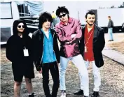  ??  ?? Unexplaine­d: Richey Edwards, above and second left with Manic Street Preachers, went missing in 1995. Richey’s sister Rachel Edwards, right, has never given up searching