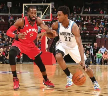  ?? ANDRE RINGUETTE/NBAE/GETTY IMAGES ?? DeMarre Carroll, left, and the Raptors allowed 88.9 points per game during their seven pre-season contests.