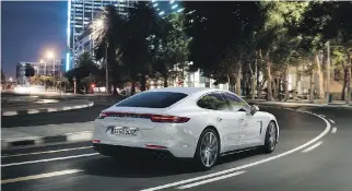  ?? PHOTOS COURTESY OF PORSCHE CANADA ?? The 2018 Porsche Panamera Turbo S E-Hybrid can accelerate from zero to 100 km/h in 3.4 seconds and is capable of reaching a top speed of 310 km/h.