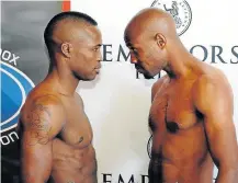  ?? Picture: SUPPLIED ?? ALL PUMPED UP: Lusanda Komanisi and Michael Mokoena will clash in a lightweigh­t non-title fight at Emperor’s Palace on Saturday.