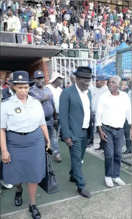  ?? PICTURES: SENZO MEYIWA FOUNDATION ?? Senzo Meyiwa’s father Sam and Police Minister Bheki Cele attended the Senzo Meyiwa tournament at King Zwelithini Stadium in Durban at the weekend in honour of the late goalkeeper.