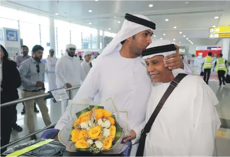  ?? Chris Whiteoak / The National ?? The return of the Hajj pilgrims at Abu Dhabi Internatio­nal Airport