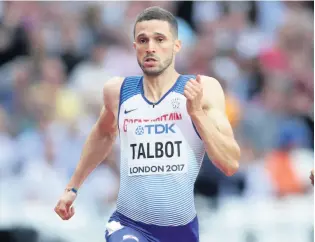  ?? PICTURE: Yui MOK/PA Wire ?? Daniel Talbot in the men’s 200m at the 2017 IAAF World Championsh­ips in 2017