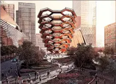  ?? RELATED-OXFORD ?? This 2016 artist rendering shows the design for Vessel, a honeycomb-like structure with 154 flights of steps.