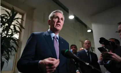  ?? ?? Kevin McCarthy can only afford to lose four Republican votes, assuming every House Democrat votes against him. Photograph: J Scott Applewhite/AP
