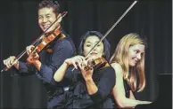  ?? PHOTO: SUPPLIED. ?? Profession­al musicians Masaki Nakamura, Airena Nakamura and Laura Mcdonald will feature at the Sunday afternoon concert in Dubbo.