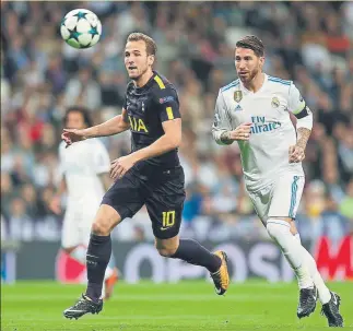  ??  ?? Harry Kane, ayer en el Bernabéu durante el partido contra el Real Madrid FOTO: AP