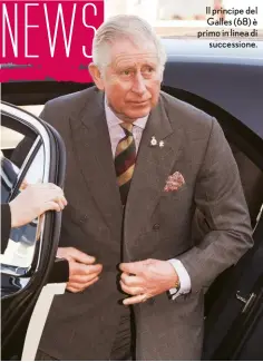  ??  ?? Il principe del Galles (68) è primo in linea di succession­e.
