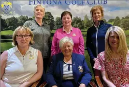  ?? ?? Pictured at the Whites of Omagh prize-giving are: First place, Rosemary O’hanlon; Back 9 winner, Pat Quinn; Lady Captain, Eleanor Hetheringt­on; Runner Up, Kitty Loughran; Front 9, Catriona Donnelly; and Sponsor Norma White, representi­ng Whites of Omagh.