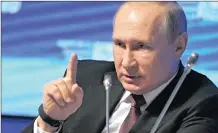  ?? ALEXEI NIKOLSKY AP ?? RUSSIAN President Vladimir Putin places a high premium on geopolitic­al relations and the pursuit of Russian assertiven­ess in the global arena. I