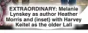  ?? ?? EXTRAORDIN­ARY: Melanie Lynskey as author Heather Morris and (inset) with Harvey Keitel as the older Lali