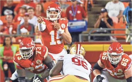  ?? DENNY MEDLEY, USA TODAY SPORTS ?? Chiefs rookie Patrick Mahomes, above, had a strong preseason and appears ready to step in if Alex Smith falters or is injured.