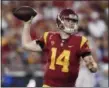  ?? ASSOCIATED PRESS FILE ?? Southern Cal quarterbac­k Sam Darnold is considered one of the top quarterbac­ks in the 2018 NFL Draft.