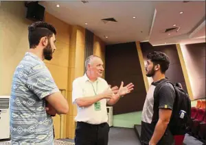  ??  ?? Prof David Blackwood of Abertay University (centre) interactin­g with SEGians during his recent working visit to SEGi University for a soft launch of double degree B.Eng (Hons) in Civil Engineerin­g.